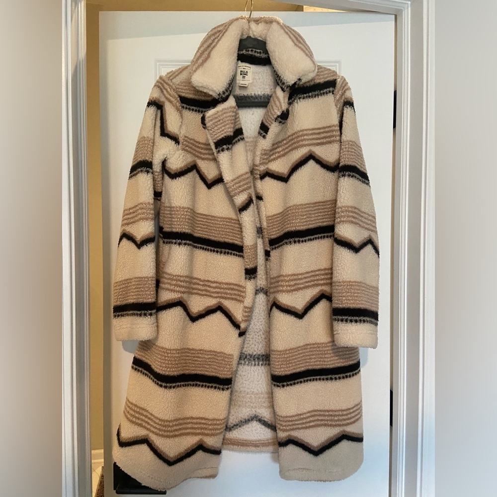 Billabong Long Sherpa Coat - Size S